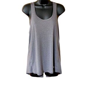 Apana Women’s Large Tie Back Tank Top Gray Striped Racerback Activewear Yoga